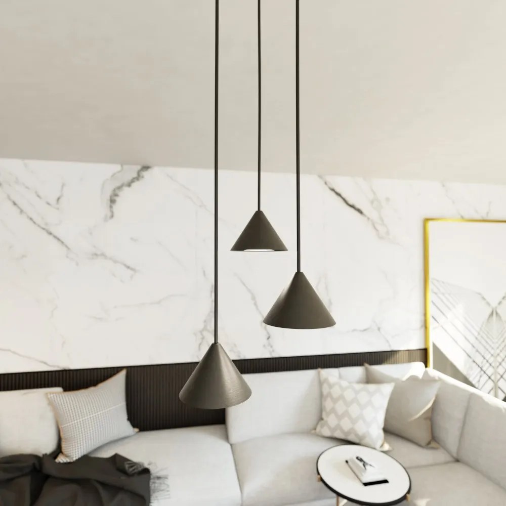 Lampadario a Sospensione in Acciaio ELIT 3 PREMIUM Nero 3xGX53 Colore del corpo Nero