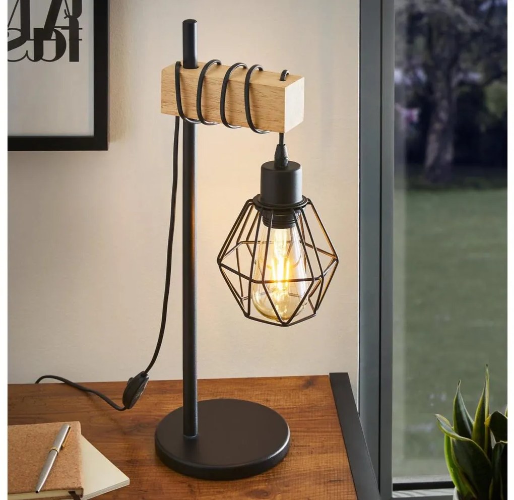 Eglo 44079 - Lampada da tavolo TOWNSHEND 1xE27/60W/230V
