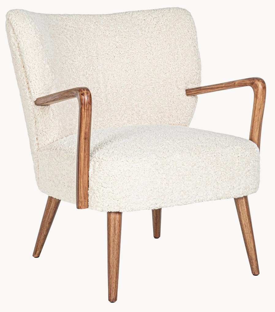 Poltrona lounge in teddy con braccioli Moritz