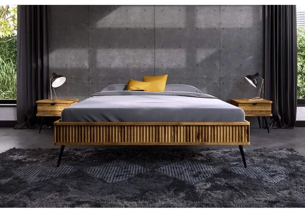 Letto matrimoniale in rovere 180x200 cm Kula - The Beds