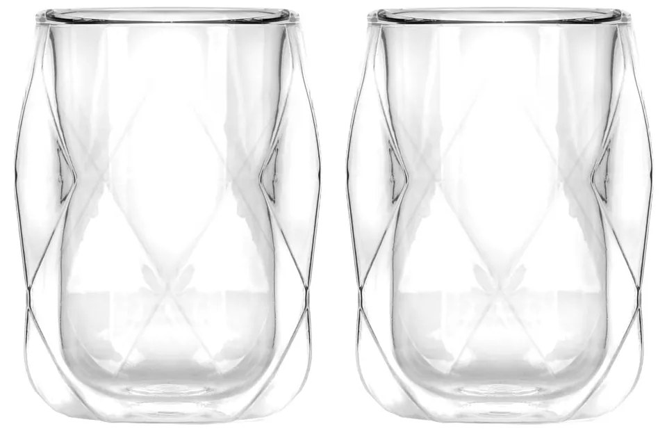 Tazze in set per espresso/con parete doppia in vetro 2 pz 100 ml Geo – Vialli Design