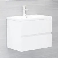 Mobile con Lavabo Integrato Bianco Lucido in Legno Multistratocod mxl 120675