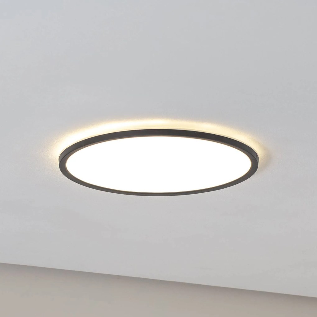 Pannello LED Aqua, Ø 40 cm, nero, metallo/plastica, CCT dimmerabile Aqua TK Lighting,, Nero, Bagno, Metallo, Moderno, Pannello LED