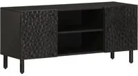 Mobile Porta TV Nero 105x33x46 cm in Legno Massello di Mango 356819