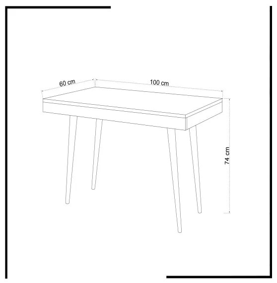 Tavolo da lavoro VERONIKA 74x100 cm bianco/beige