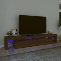 Mobile Porta TV con Luci LED Rovere Marrone 230x36,5x40 cm 3152793