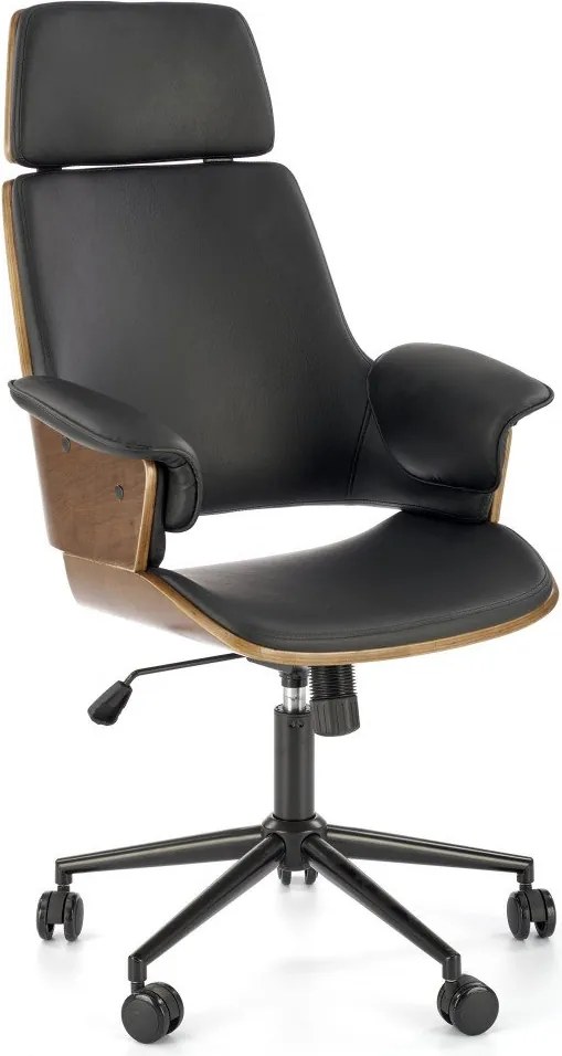 Sedia da ufficio Weber in noce/nero - H122 cm