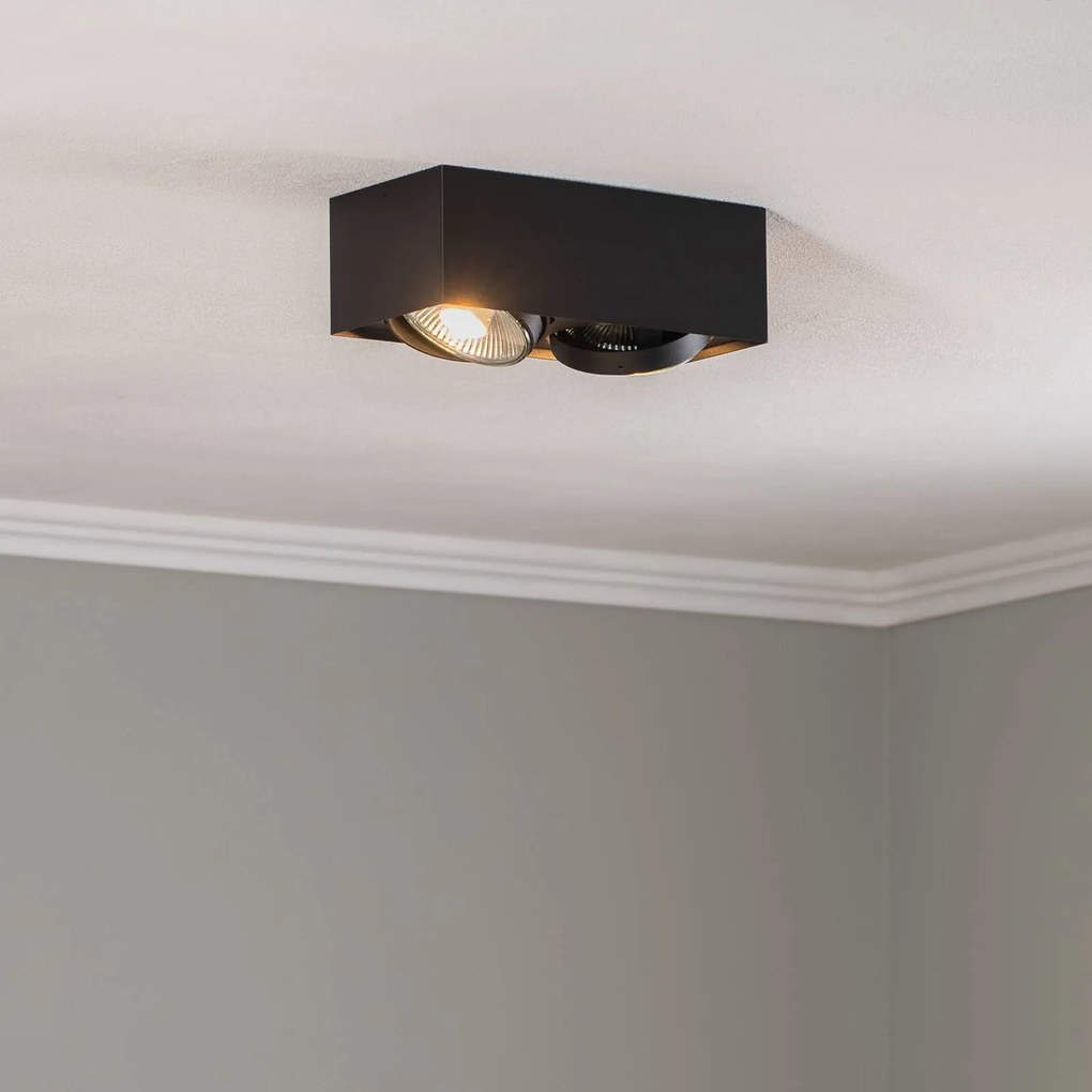 Argon Faretto da soffitto Ronda, 2 luci, nero