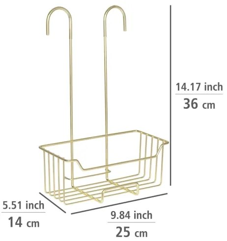 WENKO 25937100 - Cestello doccia MILO 25x36 cm acciaio inox/dorato/trasparente