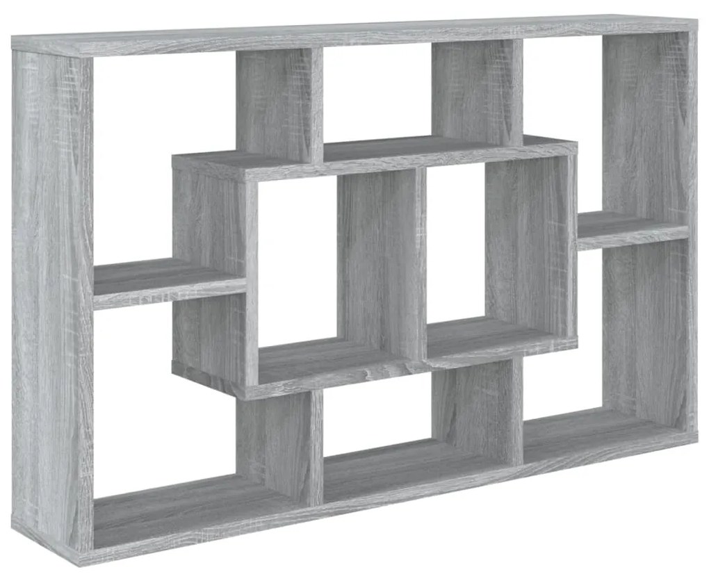 Mensola a muro grigio sonoma 85x16x52,5 cm in legno multistrato