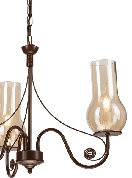 Brilagi - LED Lampadario a sospensione con catena COTTAGE 3xE14/40W/230V marrone