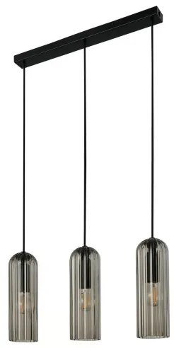 Nordlux - Lampadario a sospensione su cavo MIELLA 3xE27/25W/230V nero/fumé