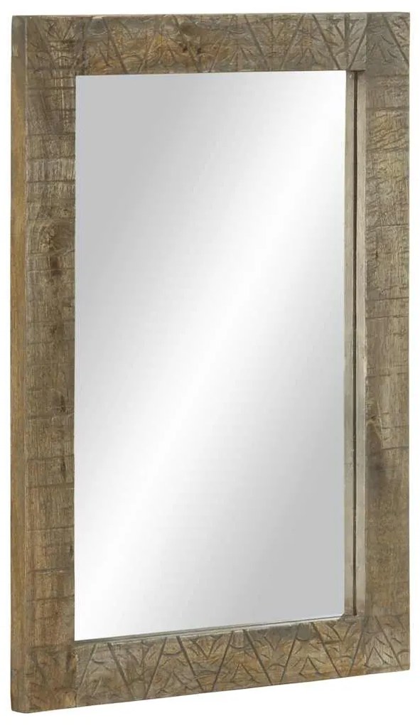 Specchio Da Bagno 50x2,5x70 Cm İn Legno Massello Di Mango /
