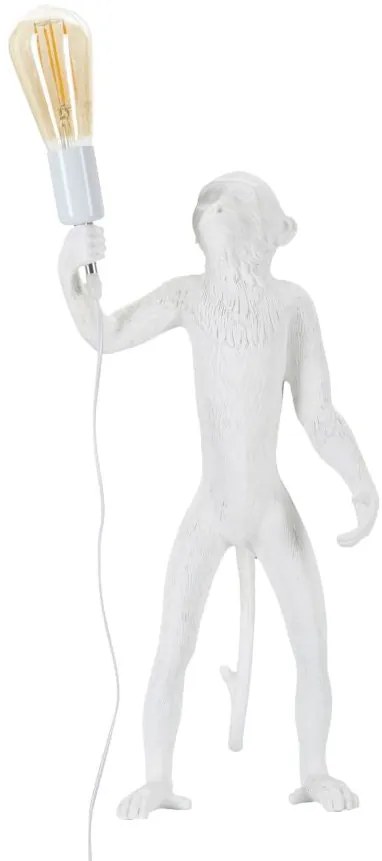 Lampada da tavolo Monkey in resina bianca cm ø 26x34x55