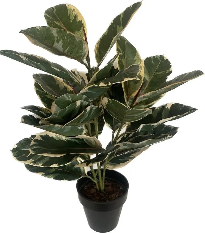 Pianta artificiale senza vaso Ficus in vaso in pvc colore multicolore H 125 x Ø 17 cm