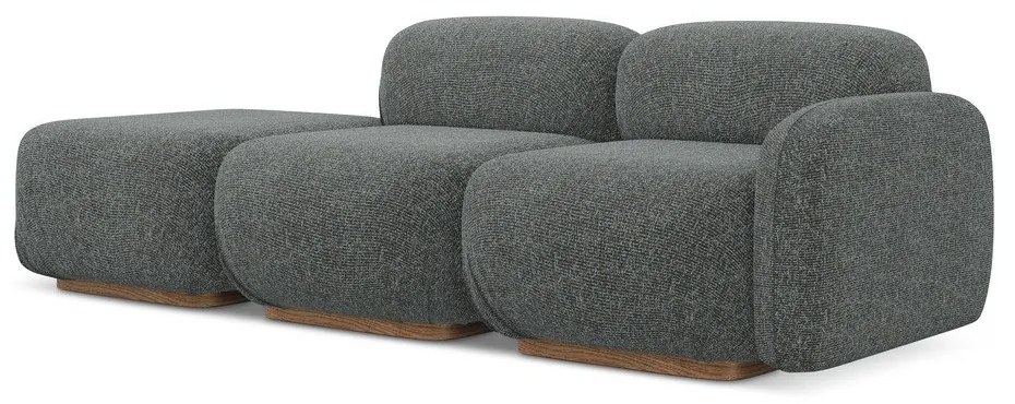 Chaise lounge componibile grigia (con penisola a destra) Ailani – Makamii