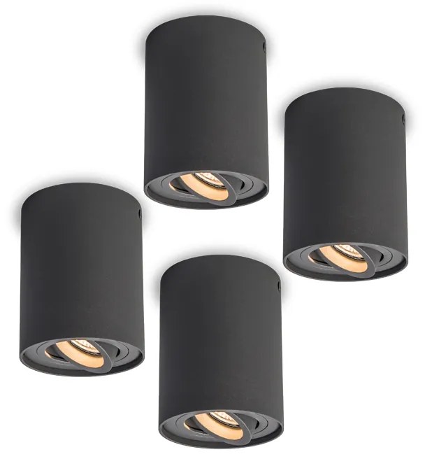 Set di 4 faretti orientabili e inclinabili grigio scuro - Rondoo up