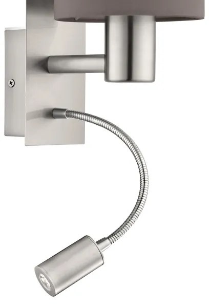 Eglo 96481 - Lampada LED flessibile PASTERI 1xE27/40W+LED/3,8W grigio