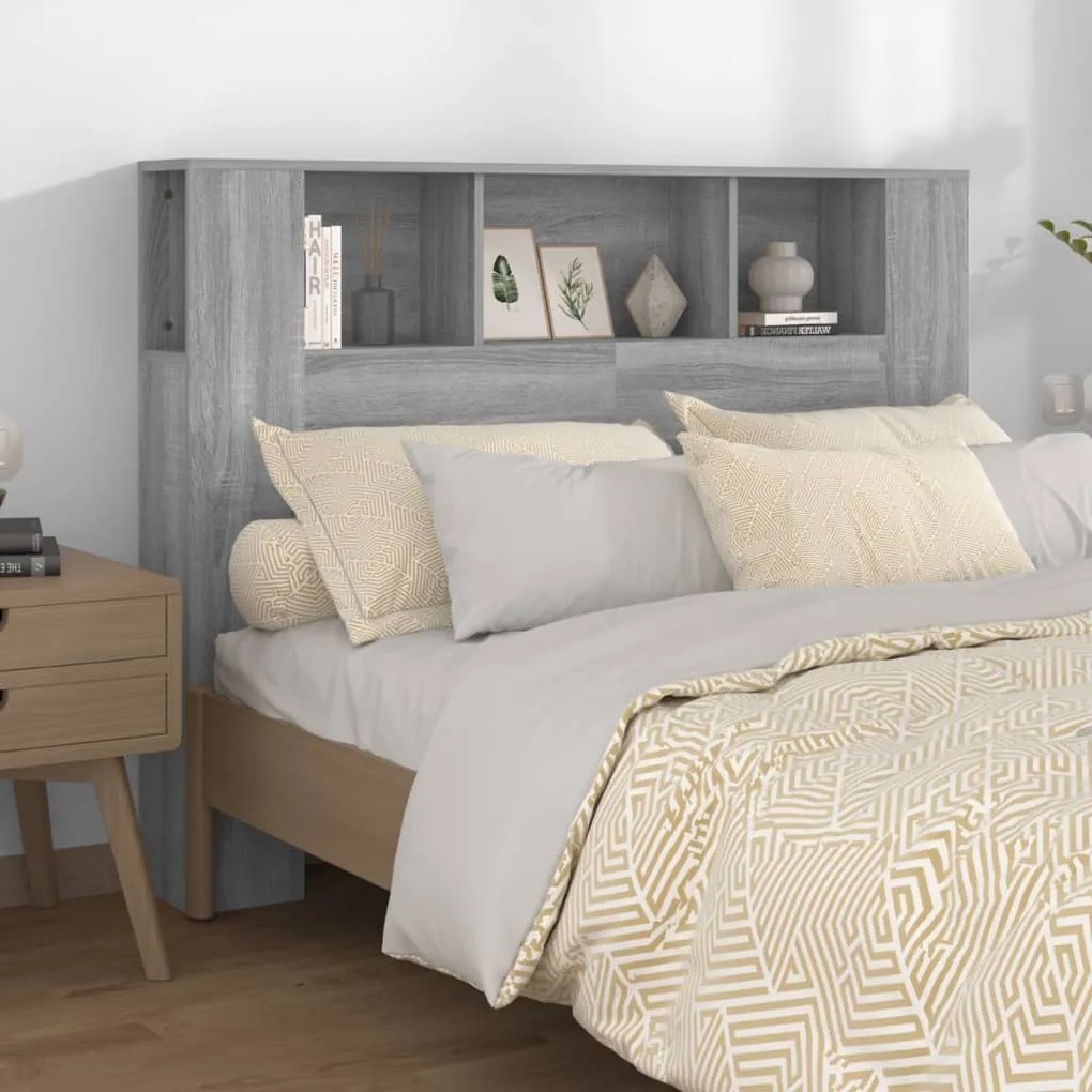 Testiera Con Scomparti Grigio Sonoma 140x18,5x104,5 Cm /