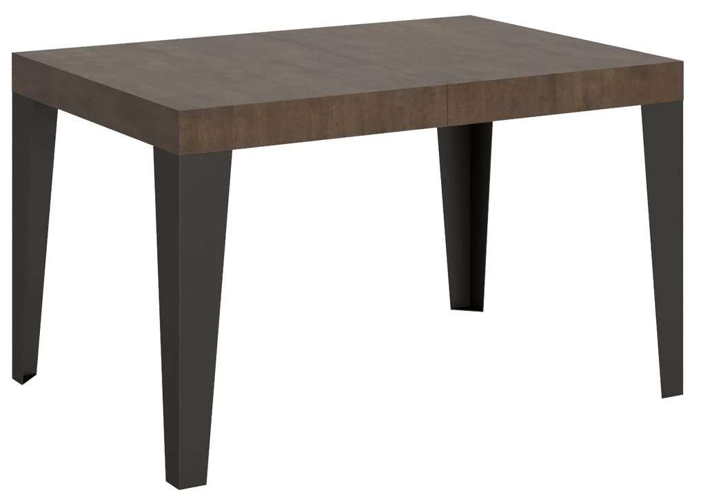 Tavolo allungabile Flame con telaio e gambe antracite, Noce / 90x140/400 cm