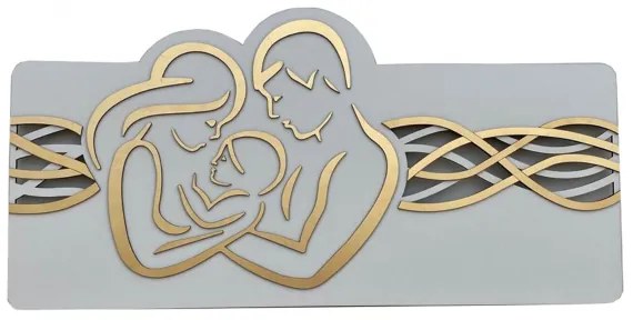 Capezzale quadro 59x119 cm legno laminato Sacra Famiglia Oro