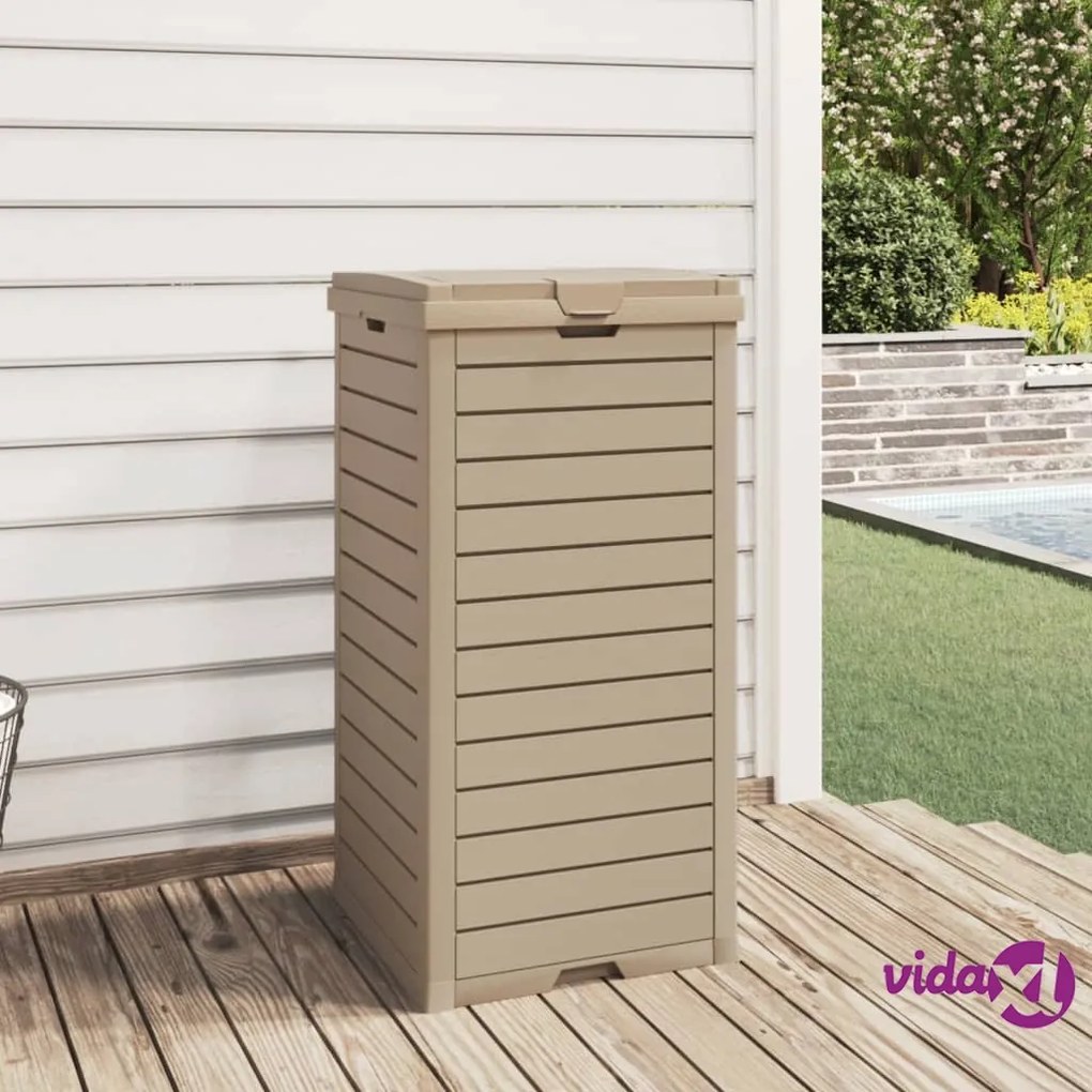 vidaXL Cestino per Rifiuti da Esterno Marrone 41x41x86cm Polipropilene