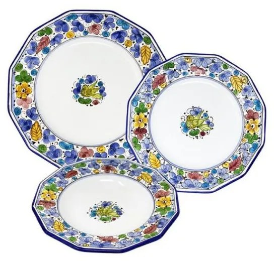 Servizio di Piatti Arabesco Multicolor Per 4 Persone - Ceramica Deruta