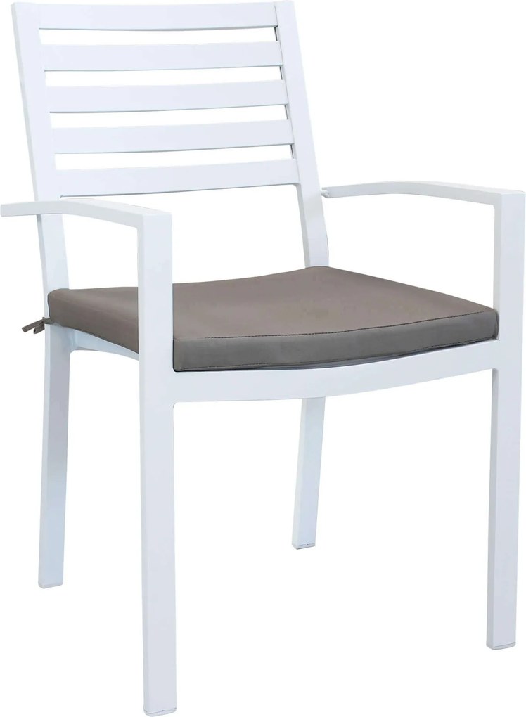 DEXTER - poltrona da giardino in alluminio impilabile con cuscino