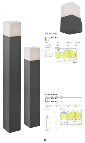 Redo 9265 - Applique da esterno TOGO 1xE27/13W/230V IP44