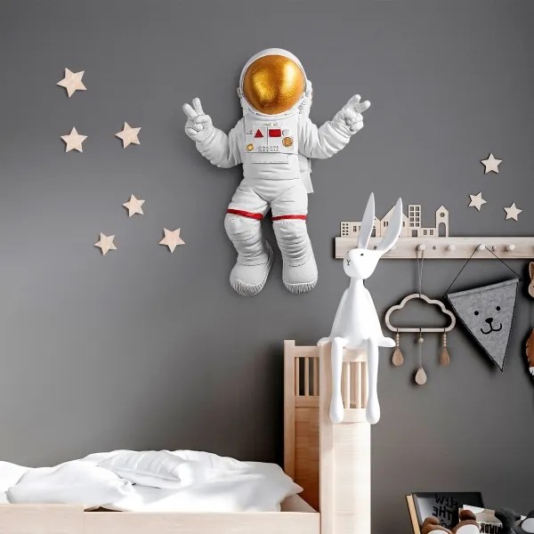 Decorazione da muro 47x35 cm astronaut oro