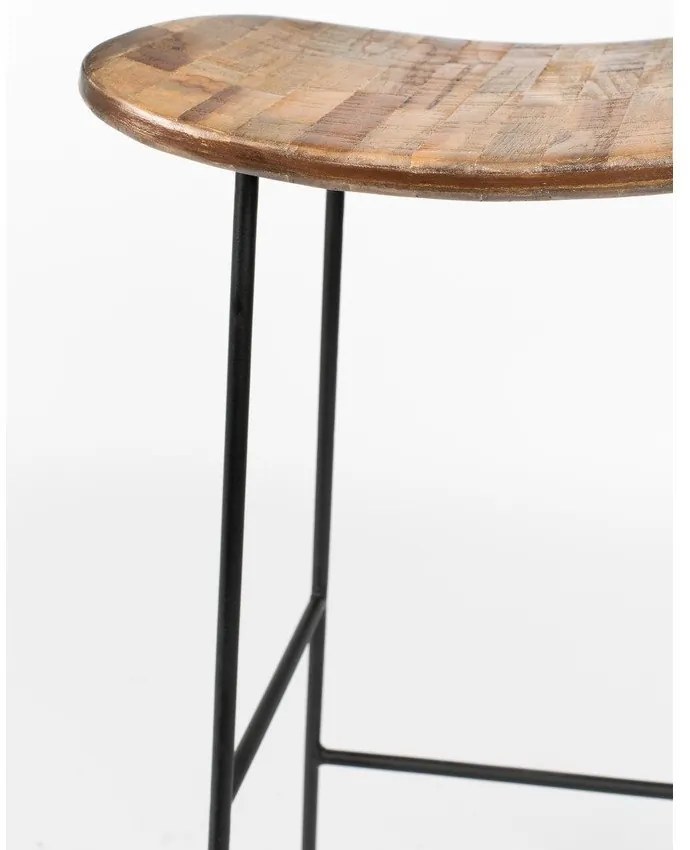 Sedia da bar di colore naturale in teak massiccio (altezza della seduta 76 cm) Tangle – White Label