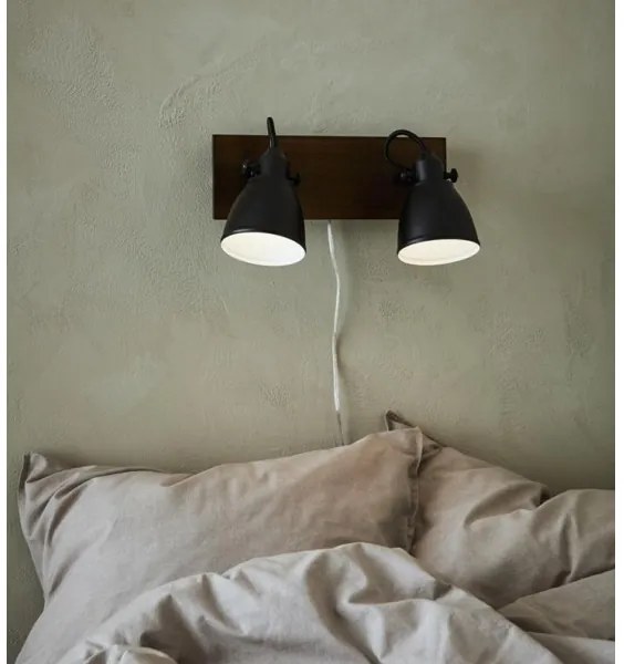 Markslöjd 108213 - Faretto da parete NATIVE 2xE14/18W/230V nero/marrone