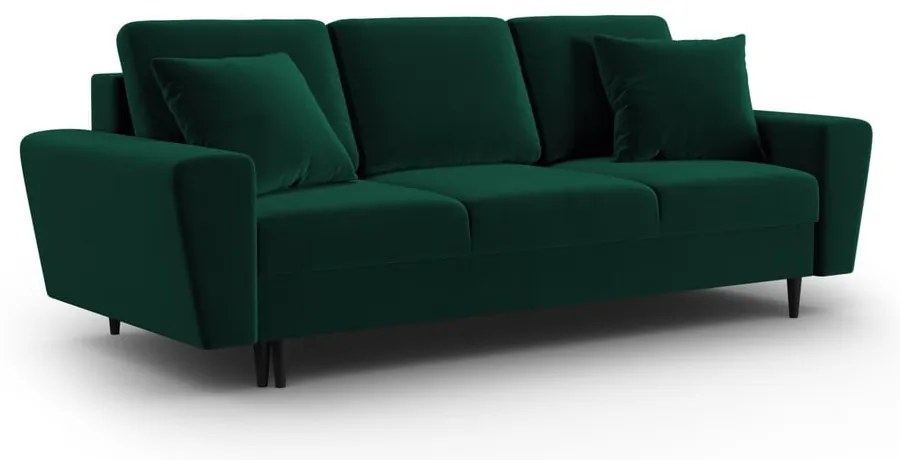 Divano verde allungabile e con contenitore con rivestimento in velluto 235 cm Kyoto – Cosmopolitan Design