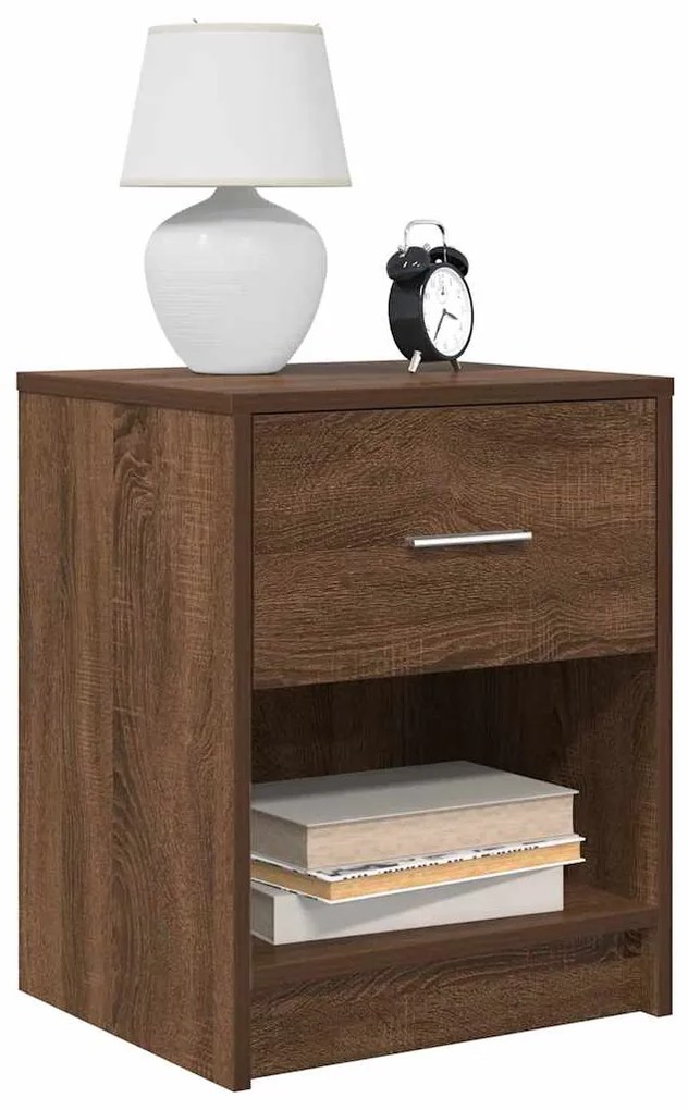 Comodino Con Cassetto Rovere Marrone 40x34x50 Cm /