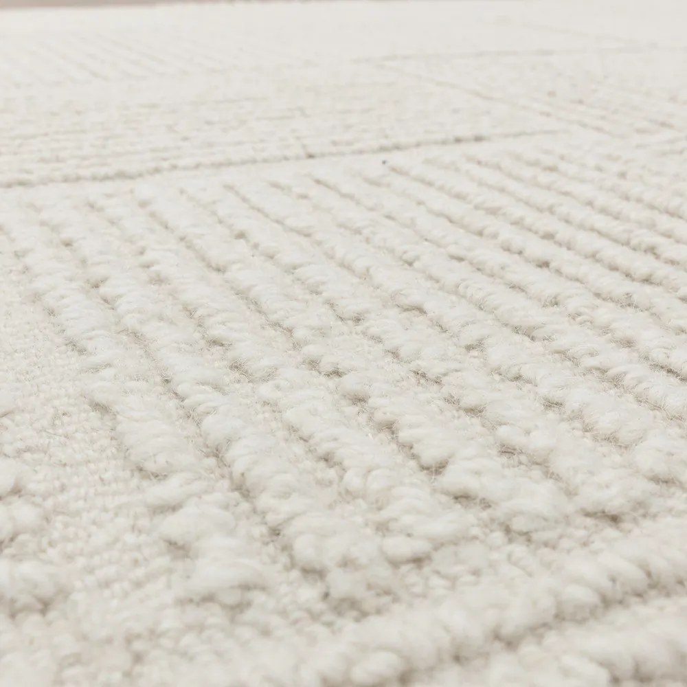 Tappeto in lana avorio tessuto a mano 120x170 cm Zennith Grid - Asiatic Carpets