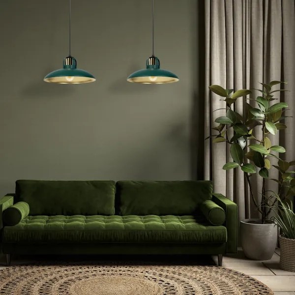 Brilagi - LED Lampadario a sospensione con filo FLAMENGO 2xE27/60W/230V verde
