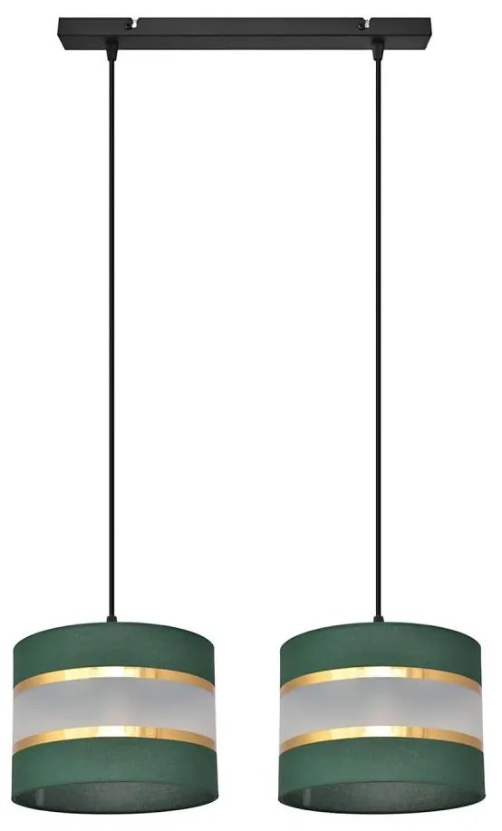 Lampadario a sospensione con filo HELEN 2xE27/15W/230V verde/oro