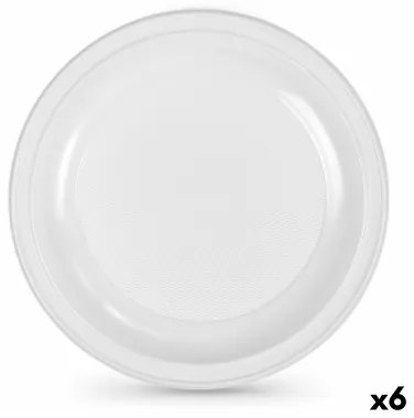 Set di piatti riutilizzabili Algon Rotondo Bianco Plastica 25 x 25 x 2,5 cm (6 Unità)