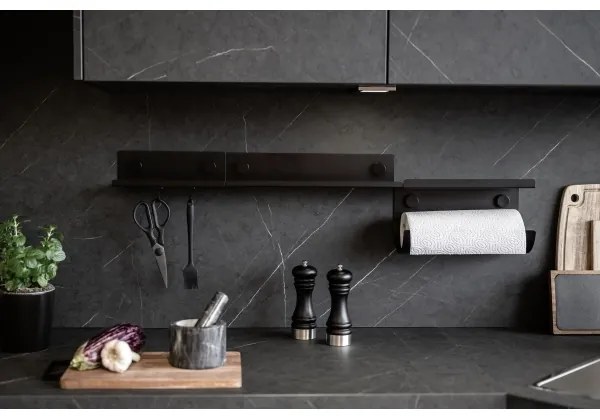 WENKO 71147800 - Mensola JET 25 x 7,5 cm nera