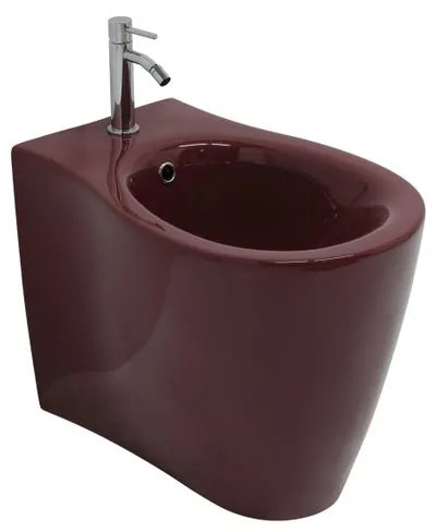 Bidet filomuro SOFT OLYMPIA CERAMICA L 36 x H 42 x P 55 cm Melanzana lucido