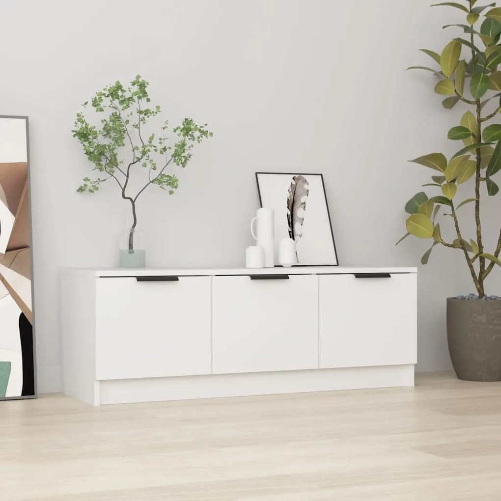 Mobile Porta Tv Bianco 102x35x36,5 Cm İn Legno Multistrato /