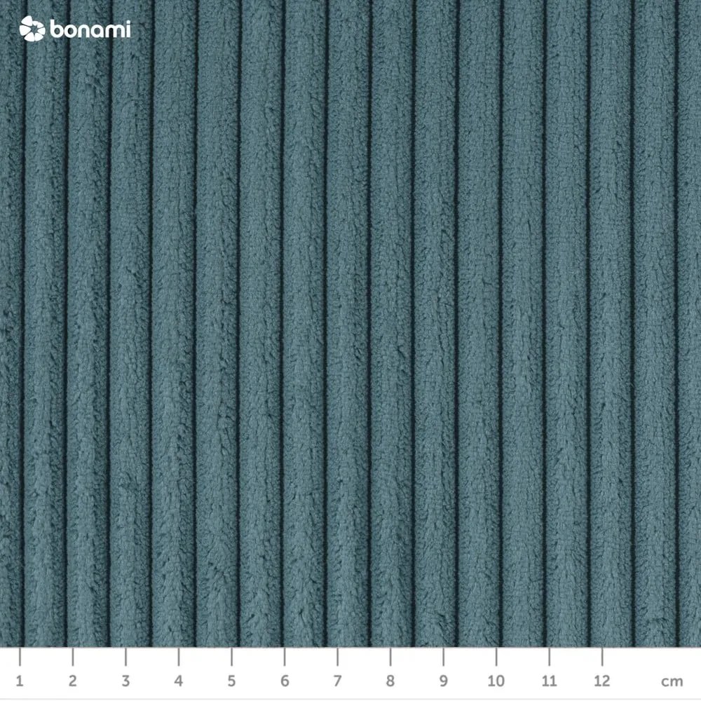 Divano angolare turchese allungabile (con penisola a sinistra) con rivestimento in velluto a coste Tori – Bonami Selection