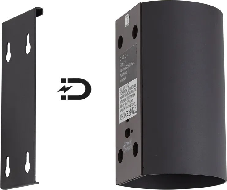 Lampada da parete moderna nera con LED integrato, dimmerabile a 3 fasi e ricaricabile - Sabbir