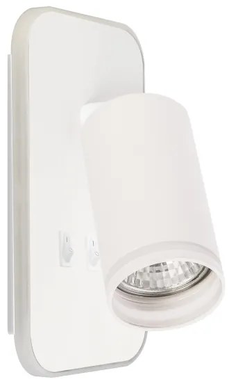 Faretto da parete a LED PIPE 1xGU10/10W/230V + LED/6W bianco
