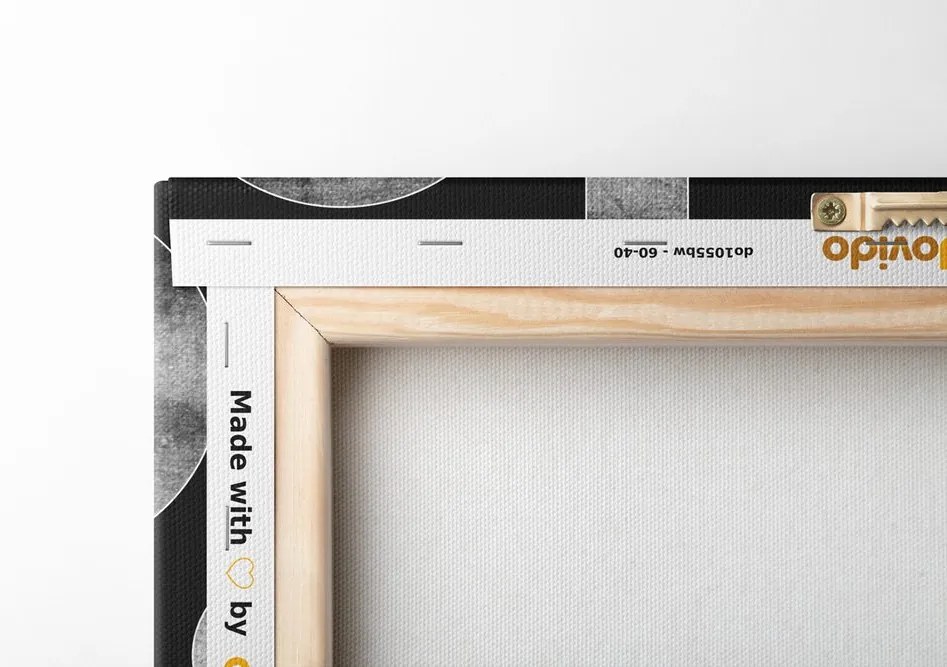 Quadro su tela – Fiori etnici in bianco e nero