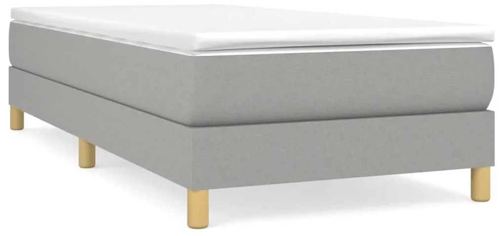 Giroletto a molle grigio chiaro 100x200 cm in tessuto