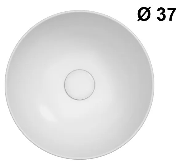 Globo T-Edge Lavabo tondo 37 cm da Appoggio in ceramica Bianco Lucido