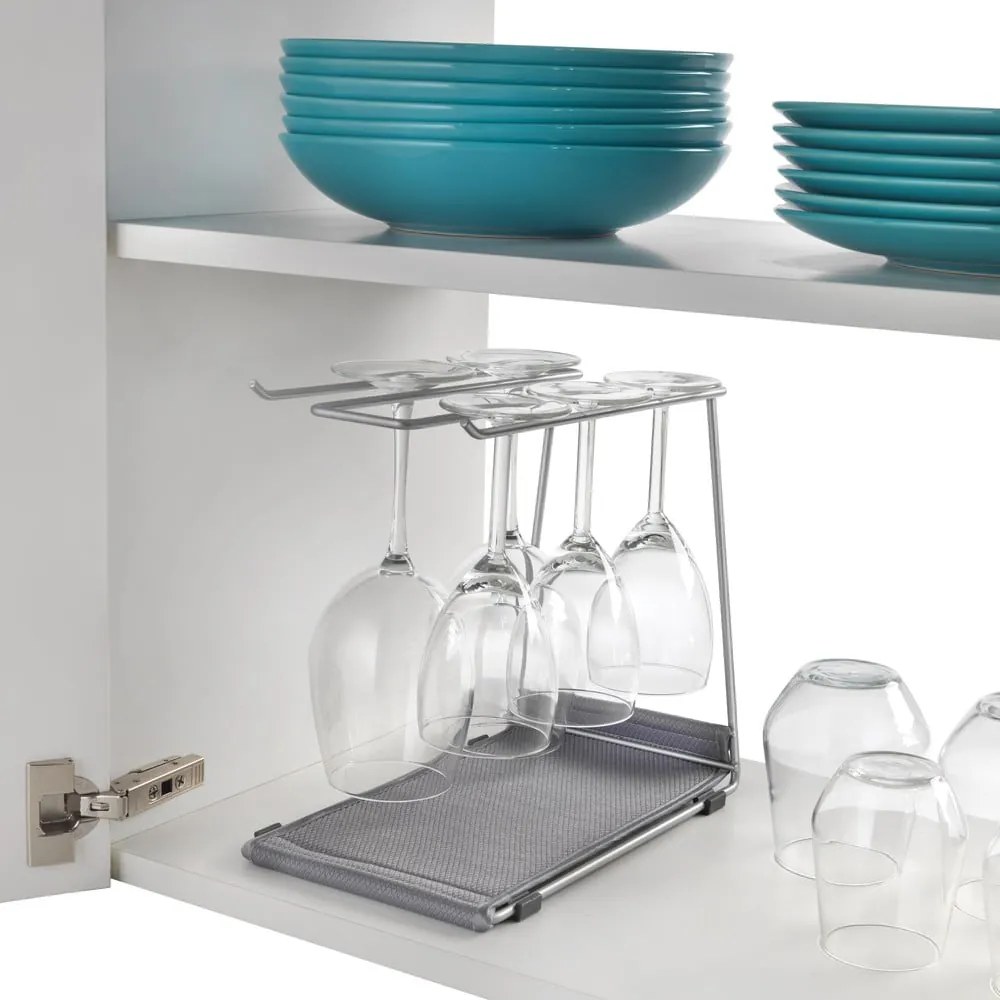 Portabicchieri da vino in acciaio, argento Calix - Metaltex