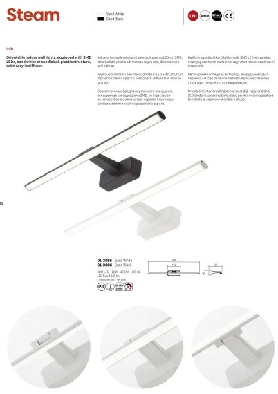 Redo 01-3085 - Lampada LED da quadro STEAM LED/12W/230V bianco