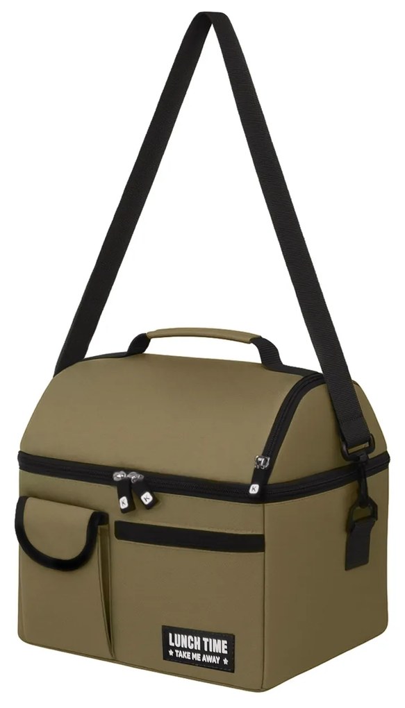 Borsa porta pranzo termica marrone 4 L con tracolla